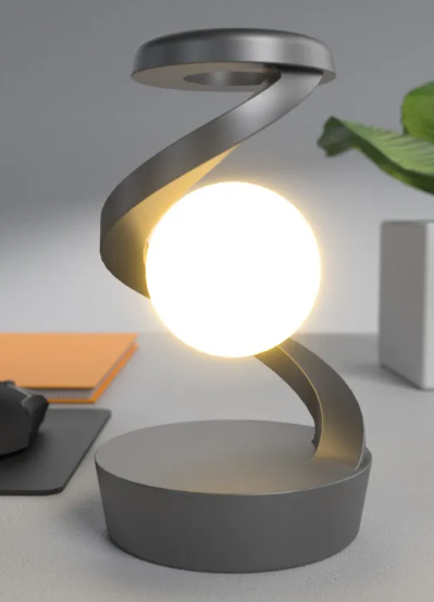 Rotating Moon Desk Lamp — Ambient Night Light with Wireless Charging